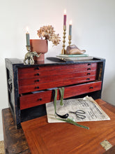 Load image into Gallery viewer, Antique Ebonised & Mahogany Engineers/Collectors Chest/Box