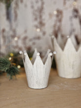 Load image into Gallery viewer, White Crown Votive/Pot Holder - 2 Sizes
