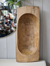 Load image into Gallery viewer, Antique Wooden Dough Bowl, hand carved in soild wood.
