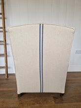 Load image into Gallery viewer, Antique Re-Upholstered Armchair Finished in Grain Sack Fabric
