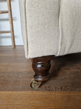 Load image into Gallery viewer, Antique Re-Upholstered Armchair Finished in Grain Sack Fabric