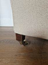 Load image into Gallery viewer, Antique Re-Upholstered Armchair Finished in Grain Sack Fabric