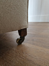 Load image into Gallery viewer, Antique Re-Upholstered Armchair Finished in Grain Sack Fabric