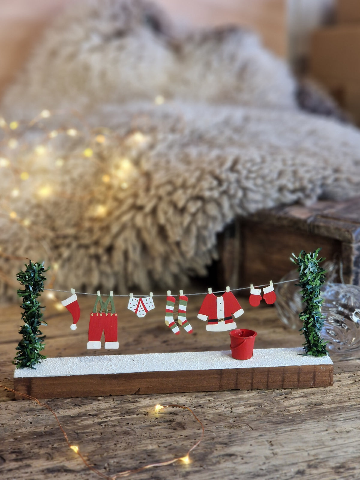 Santa's Clothes on Washing Line Christmas Ornament