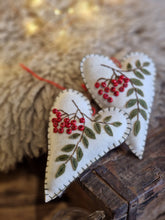 Load image into Gallery viewer, Felt Heart Decoration With Applicated Berries