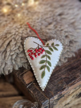 Load image into Gallery viewer, Felt Heart Decoration With Applicated Berries