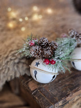 Load image into Gallery viewer, White Hanging Bell with Festive Foliage