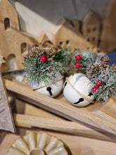 Load image into Gallery viewer, White Hanging Bell with Festive Foliage