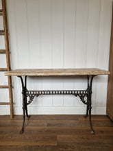 Load image into Gallery viewer, Vintage Wrought Iron & Wooden Table