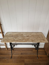 Load image into Gallery viewer, Vintage Wrought Iron & Wooden Table