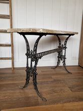 Load image into Gallery viewer, Vintage Wrought Iron & Wooden Table