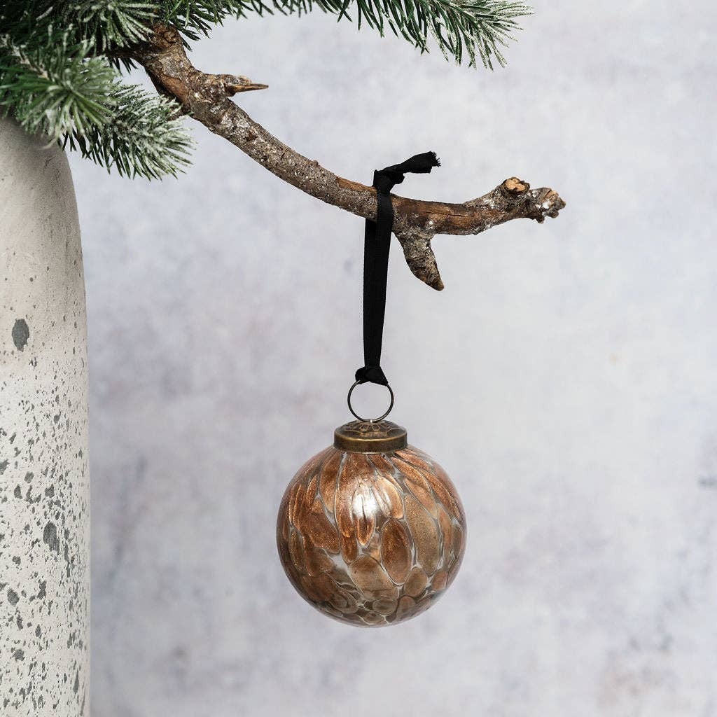 3" Bronze Shimmer Spotted Bauble