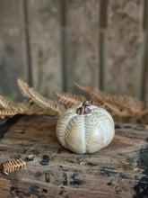 Load image into Gallery viewer, Netural Ceramic Pumpkins - various sizes & designs