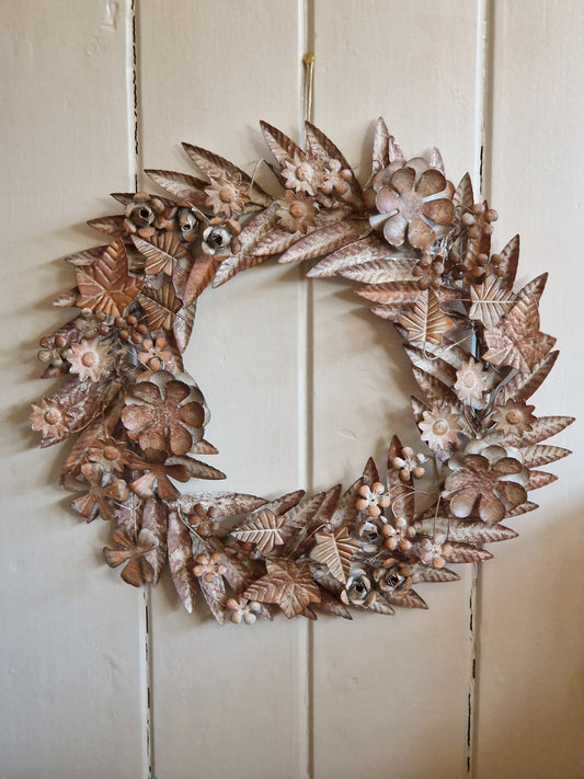 Rustic Floral & Ivy Metal Wreath