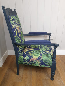 Edwardian Re-Upholstered Armchair