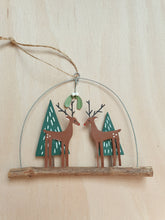 Load image into Gallery viewer, Double Reindeer Hanging Christmas Ornament