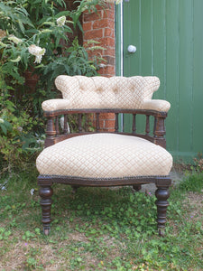 Edwardian Mahogany Upholstered Tub Chair
