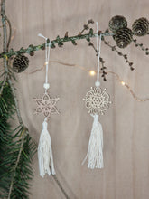 Load image into Gallery viewer, Nordic Snowflake Hanging Christmas Decorations - Set of Two