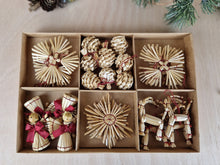 Load image into Gallery viewer, Natural Straw Hanging Decorations - Set of Twenty Six