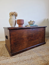 Load image into Gallery viewer, Antique Wooden Blanket Chest/box
