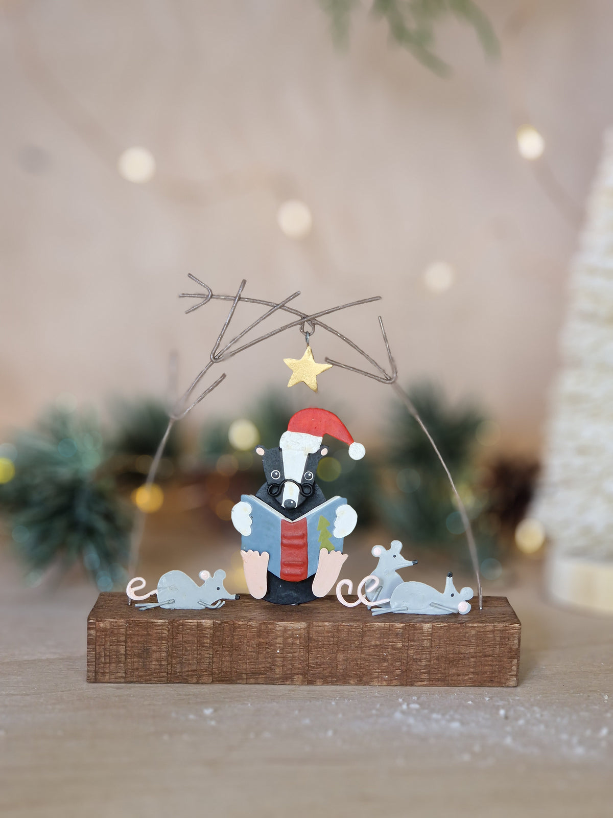 Badger Storytelling Christmas Ornament