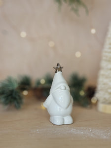 Simple Ceramic Christmas Santa with Sliver Star Decoration