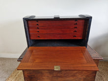 Load image into Gallery viewer, Antique Ebonised &amp; Mahogany Engineers/Collectors Chest/Box
