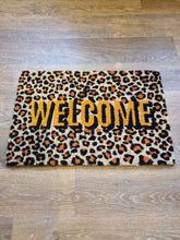 Load image into Gallery viewer, Welcome Leopard Print Door Mat
