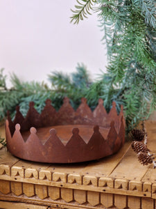 Metal Rusted Crown Tray/Dish