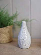 Load image into Gallery viewer, White Ceramic Pressed Flowers Vase

