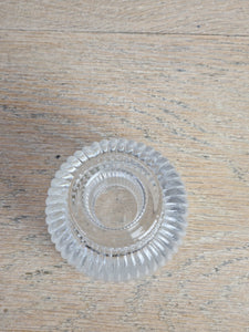 Ribbed Clear Glass Candle Holder