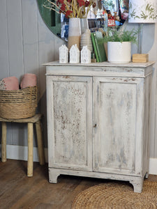 Hand Painted Distressed Oak Wash Stand/Cupboard