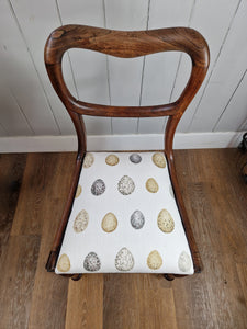 Rosewood Antique & Re-Upholstered Balloon Back Chair