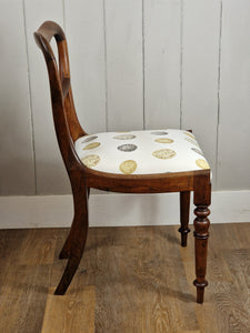 Rosewood Antique & Re-Upholstered Balloon Back Chair