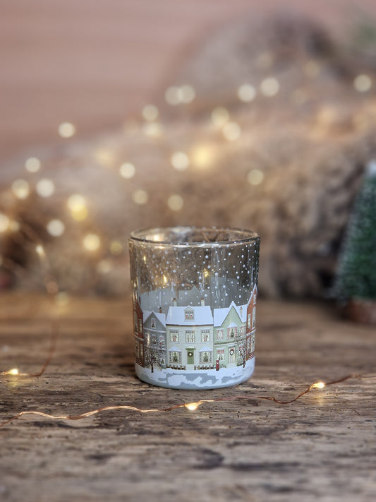 Christmas Street -  Glass Tealight Holder