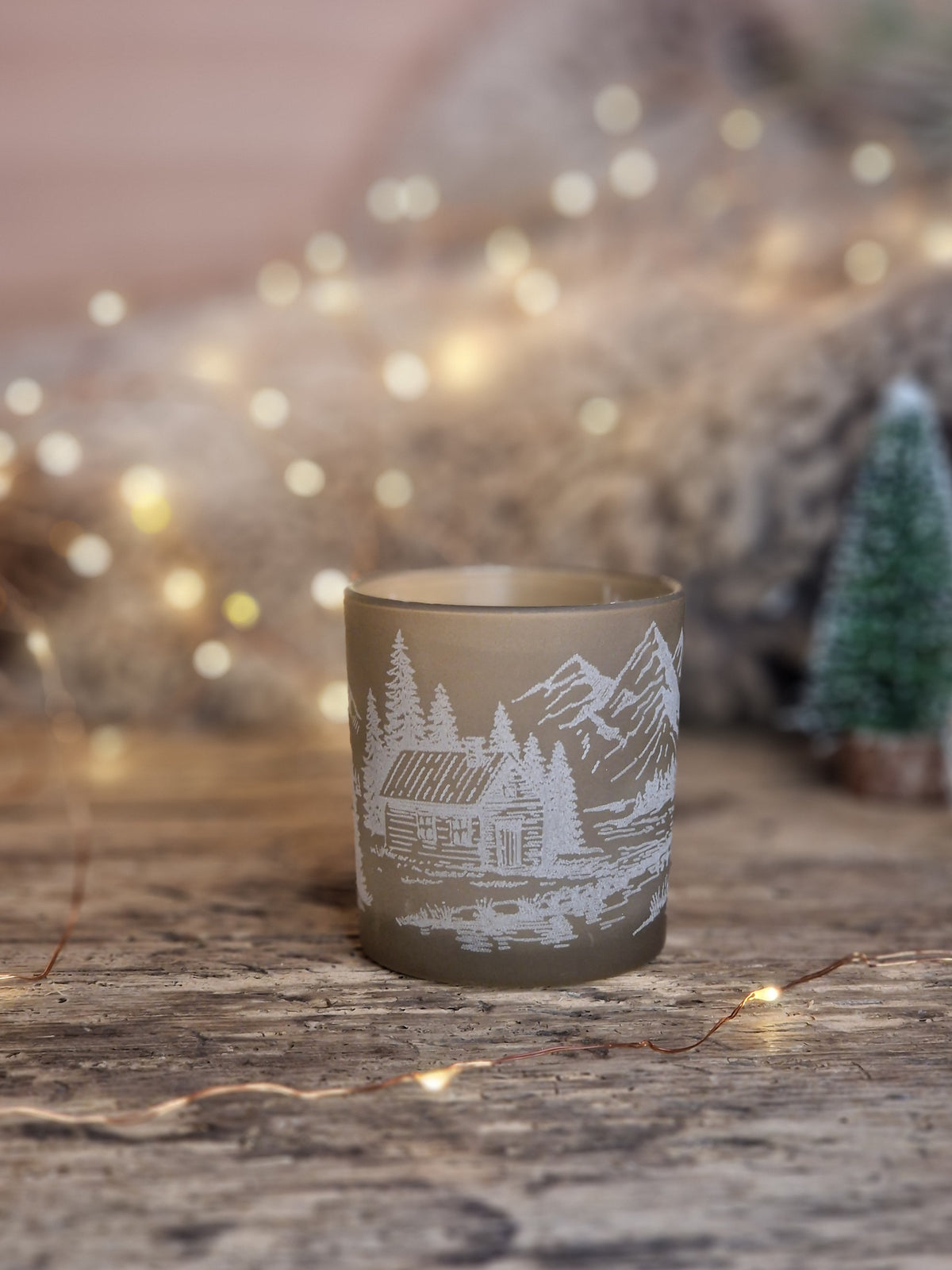 Woodland Cottage Glass Tea light Holder
