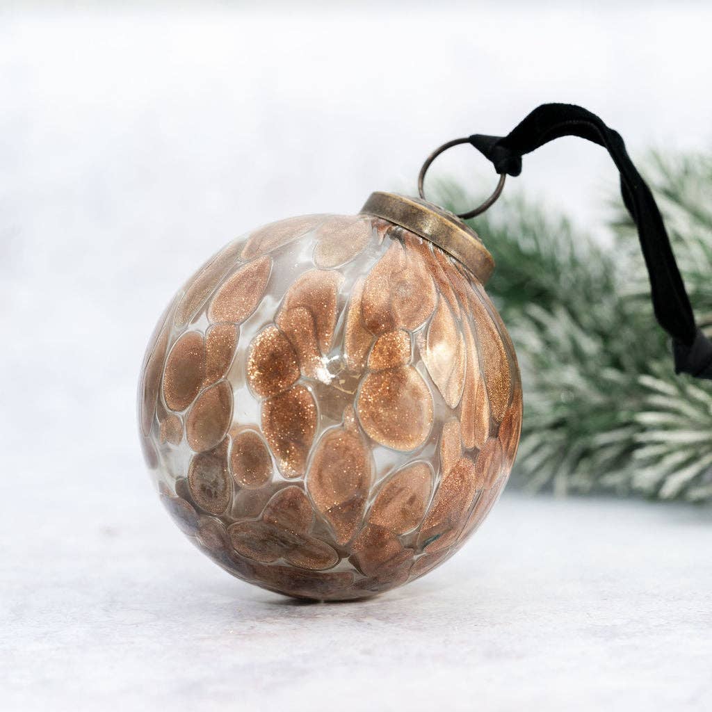 3" Bronze Shimmer Spotted Bauble
