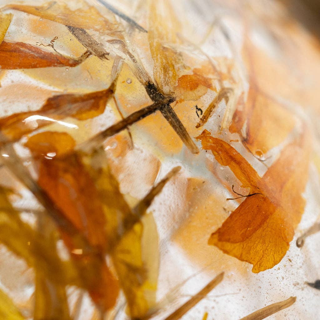 3" Amber Botanical Bauble