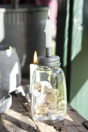 Thin Taper Lidded Glass Candle Jar with 12 Candles