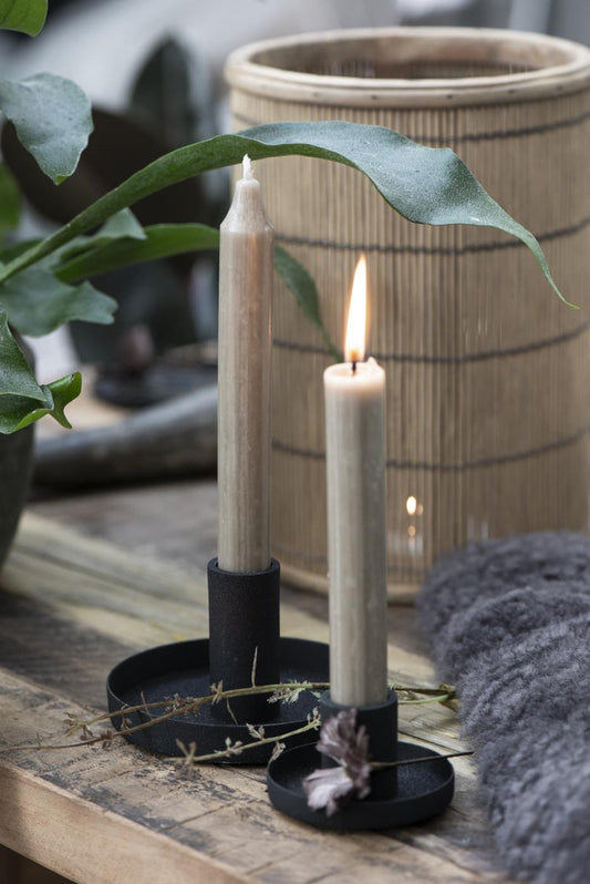 IB Laursen Matt Black Dinner Candle Holder