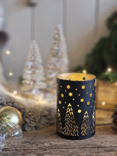 Load image into Gallery viewer, Stars and Trees Winter Candle Holder

