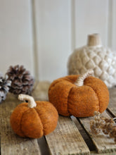 Load image into Gallery viewer, Rust Coloured Felt Pumpkins - 2 sizes
