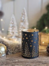 Load image into Gallery viewer, Stars and Trees Winter Candle Holder

