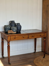 Load image into Gallery viewer, Antique Mahogany &amp; Leather Library Table/Desk made by Miles &amp; Edwards Oxford St, London C1840
