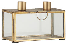 Load image into Gallery viewer, Glass and Metal Brass Candle Box
