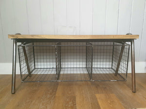 industrial style shoe bench 