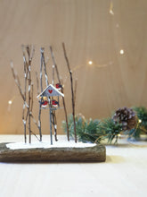 Load image into Gallery viewer, Robins on Bird Table Scene Christmas Ornament
