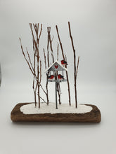 Load image into Gallery viewer, Robins on Bird Table Scene Christmas Ornament
