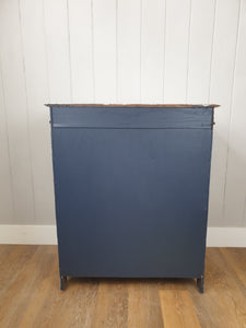 Hand Painted Distressed Oak Wash Stand/Cupboard
