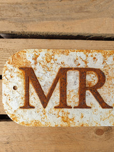 Vintage Style Metal Mr & Mrs Sign